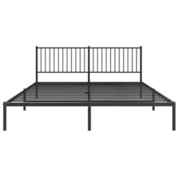 Berkfield Metal Bed Frame With Headboard Black 180X200 Cm 6Ft Super King - thumbnail 5