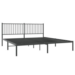 Berkfield Metal Bed Frame With Headboard Black 180X200 Cm 6Ft Super King - thumbnail 4