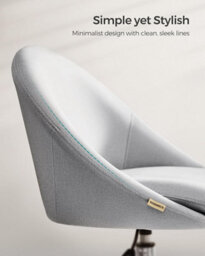 Songmics Executive Swivel Office Chair, Fabric Desk Chair, Soft Foam Seat Padding, Adjustable Height, Dove Grey - thumbnail 4