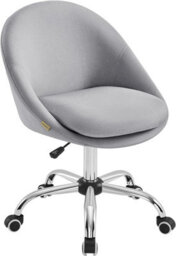 Songmics Executive Swivel Office Chair, Fabric Desk Chair, Soft Foam Seat Padding, Adjustable Height, Dove Grey - thumbnail 8