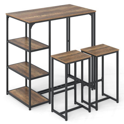 2 Person Dining Furniture Set 3 Piece Bar Table Set - image 1