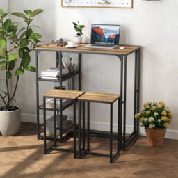 2 Person Dining Furniture Set 3 Piece Bar Table Set - thumbnail 3