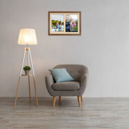 AK Frames 20X14 Walnut Modern Multi Photo Frame With Ivory Mount - Holds 2 Apertures (2X) A4 Photos - thumbnail 3