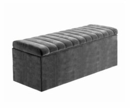 Safar 4Ft6 Ottoman Storage Box - Dark Grey Steel Plush Velvet - thumbnail 4