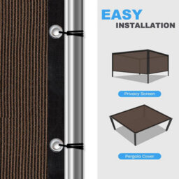 Brown 2X3M Rectangular Shade Sail Perforated - thumbnail 4