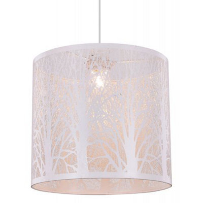 Happy Homewares Unique And Beautiful Matt White Metal Forest Design Ceiling Pendant Shade - image 1