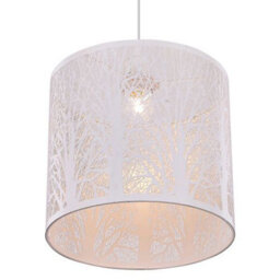 Happy Homewares Unique And Beautiful Matt White Metal Forest Design Ceiling Pendant Shade - thumbnail 2