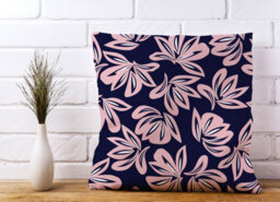 Warren Reed Designer Pink Navy Floral Botanical Pattern Cushions 45Cm X 45Cm - thumbnail 2