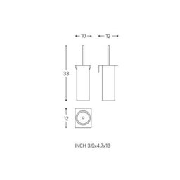 Cosmic Toilet Brush, Black Matt, Wall-Mounted. Collection Kubic - thumbnail 5