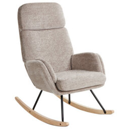 Beliani Rocking Chair Kvelia Fabric Taupe