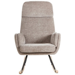 Beliani Rocking Chair Kvelia Fabric Taupe - thumbnail 4