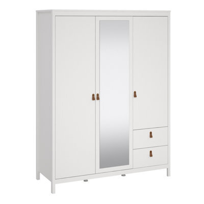 Furniture To Go Madrid  Wardrobe With 2 Doors + 1 Mirror Door + 2 Drawers White - image 1