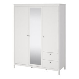 Furniture To Go Madrid  Wardrobe With 2 Doors + 1 Mirror Door + 2 Drawers White - thumbnail 3