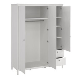 Furniture To Go Madrid  Wardrobe With 2 Doors + 1 Mirror Door + 2 Drawers White - thumbnail 5