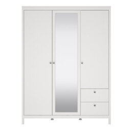 Furniture To Go Madrid  Wardrobe With 2 Doors + 1 Mirror Door + 2 Drawers White - thumbnail 2