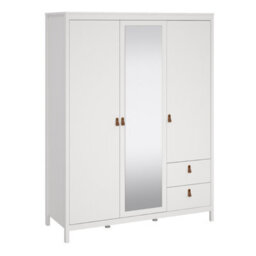 Furniture To Go Madrid  Wardrobe With 2 Doors + 1 Mirror Door + 2 Drawers White - thumbnail 1