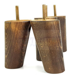L&F Wood Legs Dark Walnut Washed 100mm High Set Of 4 Replacement Furniture Feet Settee Chairs Sofas Footstools M8 - thumbnail 5