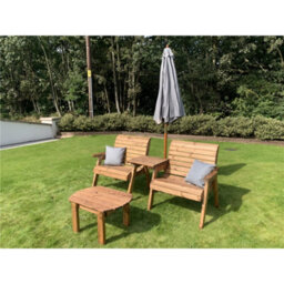 Marlborough Grand Twin Straight With Coffee Table, 2 X Scatter Cushion Grey & 1 X Parasol Grey & Base - thumbnail 4