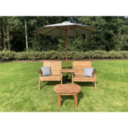 Marlborough Grand Twin Straight With Coffee Table, 2 X Scatter Cushion Grey & 1 X Parasol Grey & Base - thumbnail 2