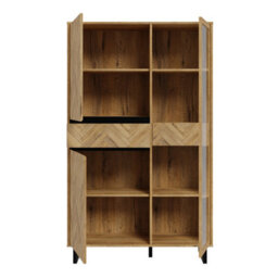 Furniture To Go Nikomedes Display Cabinet In Spica Oak/matt Black/bartex Oak - thumbnail 5