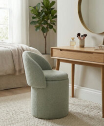 Aspect Furniture Beth Boucle Dressing Table Storage Stool, Green