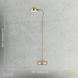 Happy Homewares Traditional Antique Brass Task Reading Floor Lamp With Adjustable Head - thumbnail 7
