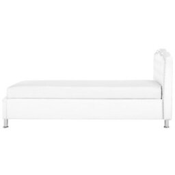 Beliani Ottoman Bed Faux Leather Metz 90 X 200 Cm (Eu Single) White - thumbnail 8
