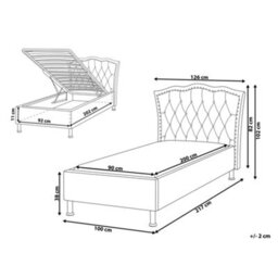 Beliani Ottoman Bed Faux Leather Metz 90 X 200 Cm (Eu Single) White - thumbnail 3