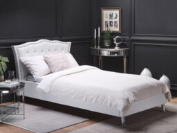 Beliani Ottoman Bed Faux Leather Metz 90 X 200 Cm (Eu Single) White - thumbnail 2