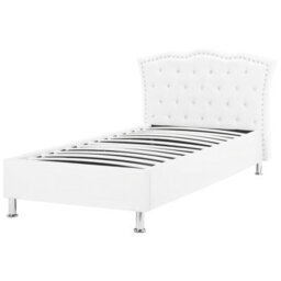 Beliani Ottoman Bed Faux Leather Metz 90 X 200 Cm (Eu Single) White - thumbnail 6