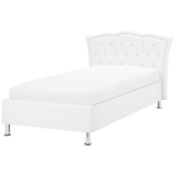 Beliani Ottoman Bed Faux Leather Metz 90 X 200 Cm (Eu Single) White - thumbnail 5