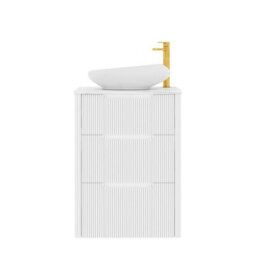 Royal Bathrooms Avenza 600mm Matt White Floor Standing Countertop Bathroom Vanity Unit 3 Drawer With Nova Basin - thumbnail 6