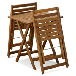 Walplus Set Of Two French Oak And Black End Tables With 3-Tier Shelves - thumbnail 3