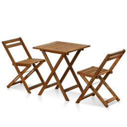 Walplus Set Of Two French Oak And Black End Tables With 3-Tier Shelves - thumbnail 2