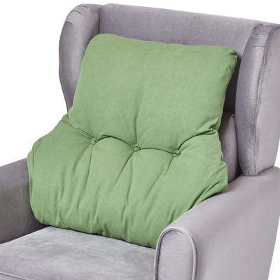 Homescapes Forest Green Cotton Back Support Cushion - image 1