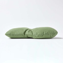 Homescapes Forest Green Cotton Back Support Cushion - thumbnail 4