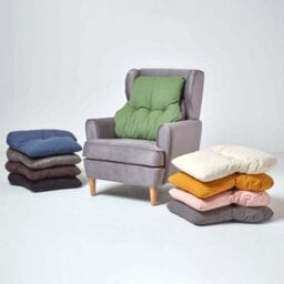 Homescapes Forest Green Cotton Back Support Cushion - thumbnail 6