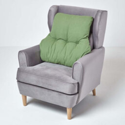 Homescapes Forest Green Cotton Back Support Cushion - thumbnail 2