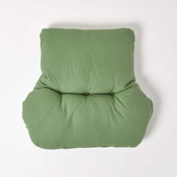 Homescapes Forest Green Cotton Back Support Cushion - thumbnail 3