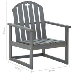 Walplus Outdoor Garden Sofa Chairs 2 Pcs Grey Solid Acacia Wood - 60 X 63 X 79 Cm (W X D X H) - thumbnail 8