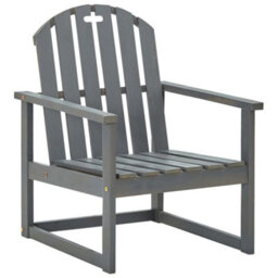 Walplus Outdoor Garden Sofa Chairs 2 Pcs Grey Solid Acacia Wood - 60 X 63 X 79 Cm (W X D X H) - thumbnail 2