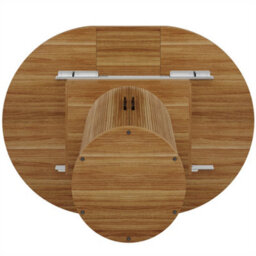 Abrihome Extendable Round Dining Table In Walnut/black, Adapts From Round To Oval For 6 People, 118-158 Cm - thumbnail 8