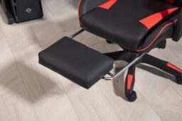 Home Treats Gaming Chair Leather With Footrest, Computer Chair With Massage Added Lumbar Support - Black & Red - thumbnail 5