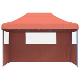 Walplus Foldable Party Tent Garden Gazebo Canopy Pop-Up With 3 Sidewalls Terracotta - thumbnail 3
