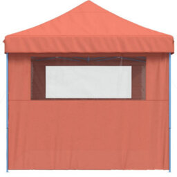 Walplus Foldable Party Tent Garden Gazebo Canopy Pop-Up With 3 Sidewalls Terracotta - thumbnail 4