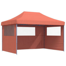 Walplus Foldable Party Tent Garden Gazebo Canopy Pop-Up With 3 Sidewalls Terracotta - thumbnail 2