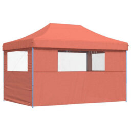 Walplus Foldable Party Tent Garden Gazebo Canopy Pop-Up With 3 Sidewalls Terracotta - thumbnail 5