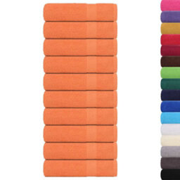 Berkfield Bath Towels 10 Pcs Orange 100X150 Cm 360 Gsm 100% Cotton - thumbnail 2