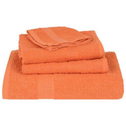 Berkfield Bath Towels 10 Pcs Orange 100X150 Cm 360 Gsm 100% Cotton - thumbnail 4
