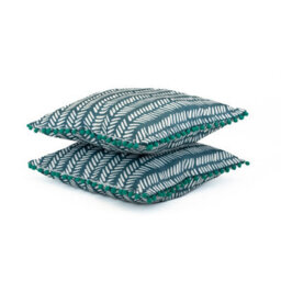 Gardenwize Pair Of Outdoor Garden Sofa Chair Furniture Scatter Cushions- Teal Fern - thumbnail 5